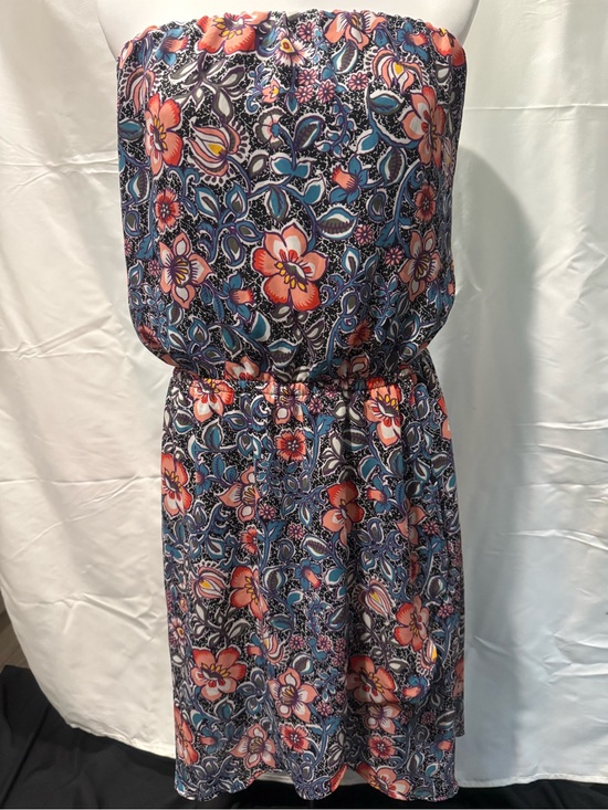 Express Dresses & Skirts - Express Strapless Floral High-Low Dress in Black, White, Coral & Teal